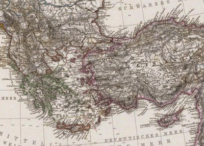 The Mediterranean Sea and North Africa. Scale 1 by Adolf Stieler